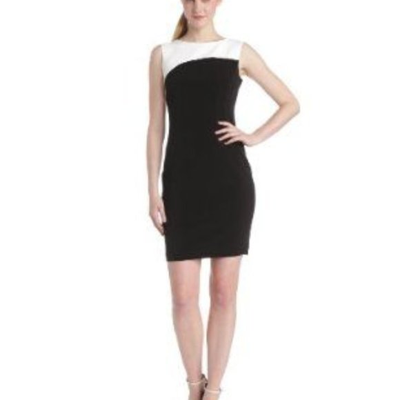 Elie Tahari Dress AUDRINA  black and white asymmetricalB - Picture 1 of 3